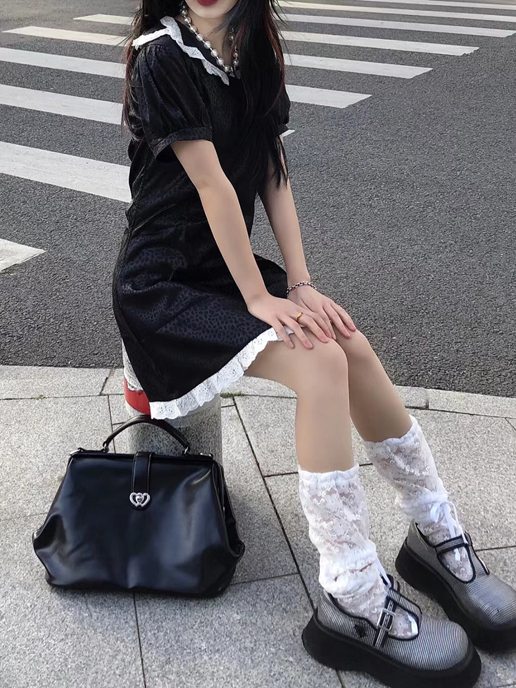 Casual Versatile Large Capacity Academy Style Black Backpack For Student Retro Solid New Women Single Shoulder Crossbody Handbag