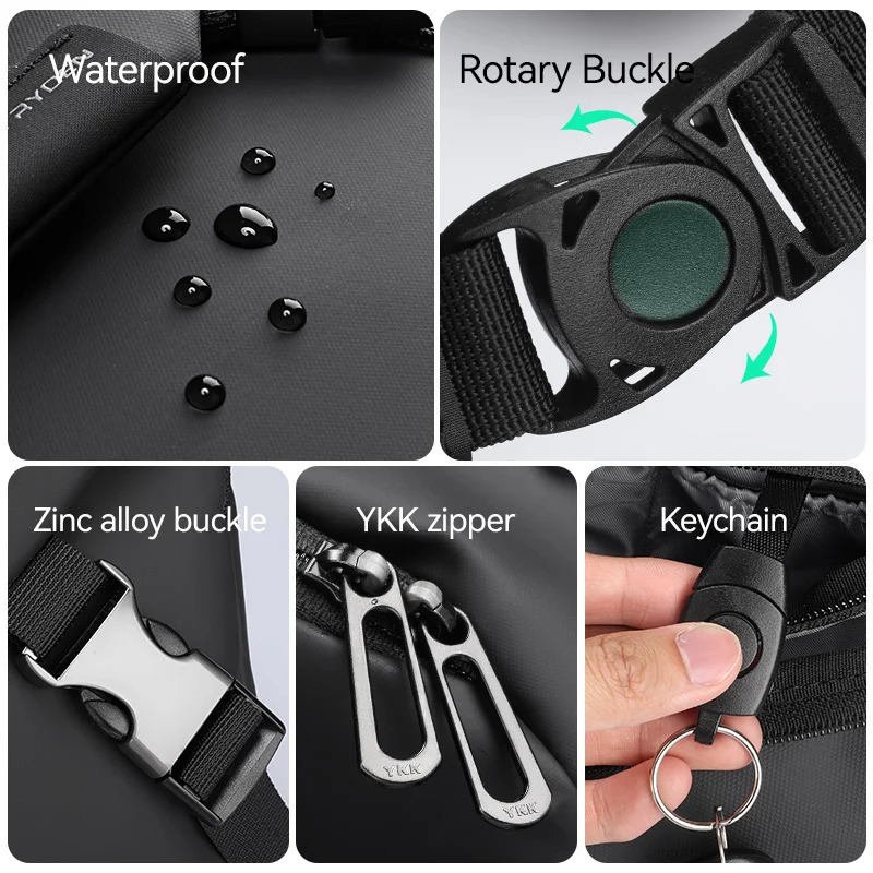 Mark Ryden Leather Waterproof Multifunction Messenger Bag Large Capacity Sling Shoulder Bags mens crossbody bag 241106