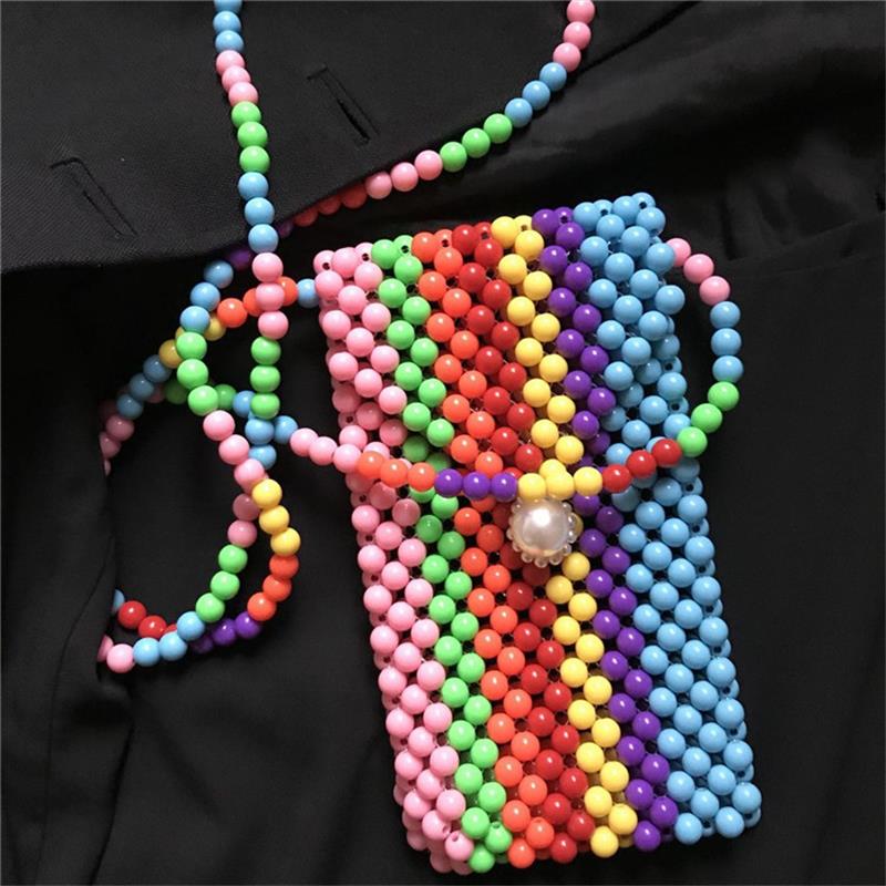 18.5x9CM Acrylic Candy Rainbow Fancy Bead Bag Mini bag a5960