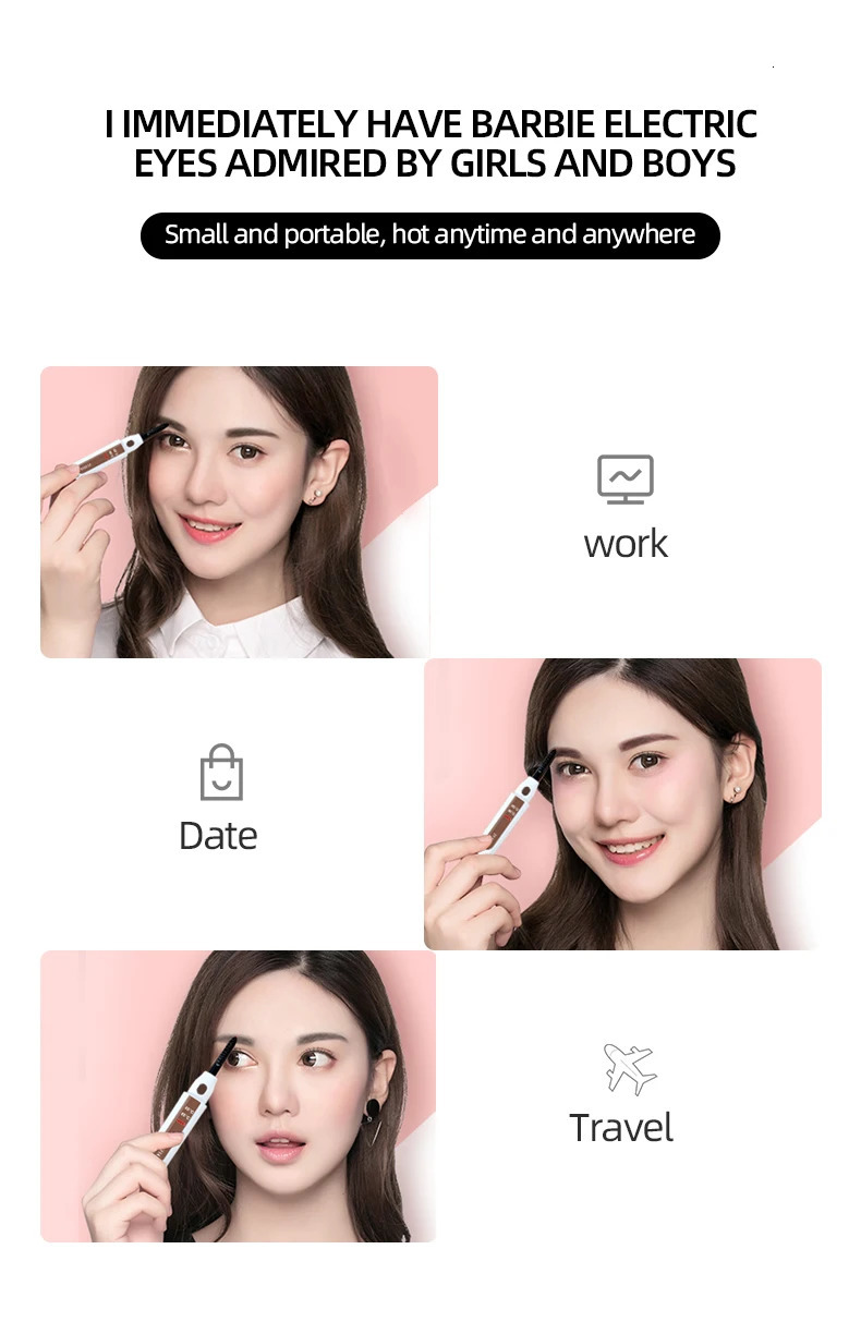 1Pc electric heated eyelash curler with LCD display screen capable of displaying temperature and power charging 241107