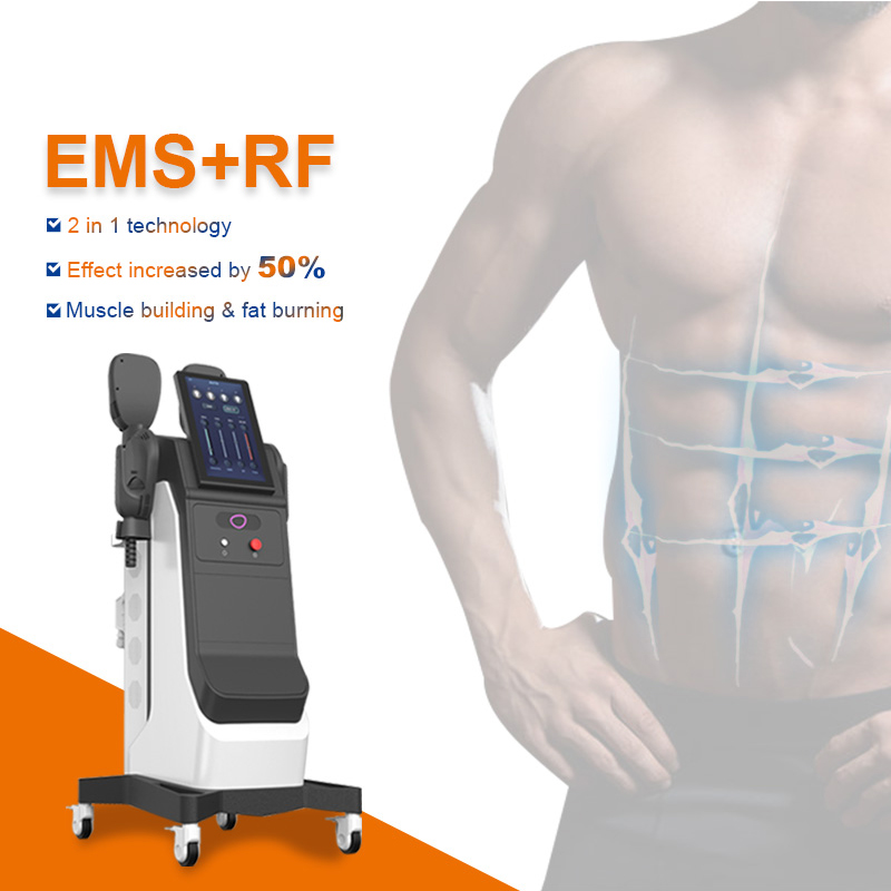 Hot sales ems body slim machine RF EMS EMT Muscle stimulator machine 4 handles 1 years warranty logo customization