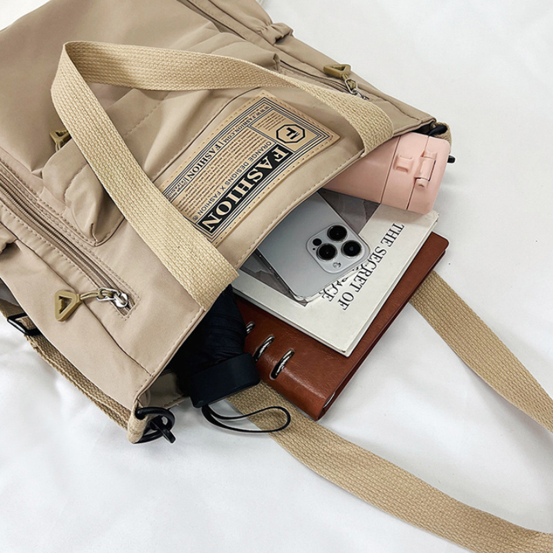 Newest Female Teens Students' Shoulder Bag Korean Style Contrast Color Handbag Stylish Nylon Korean Crossbody Shopping Bags