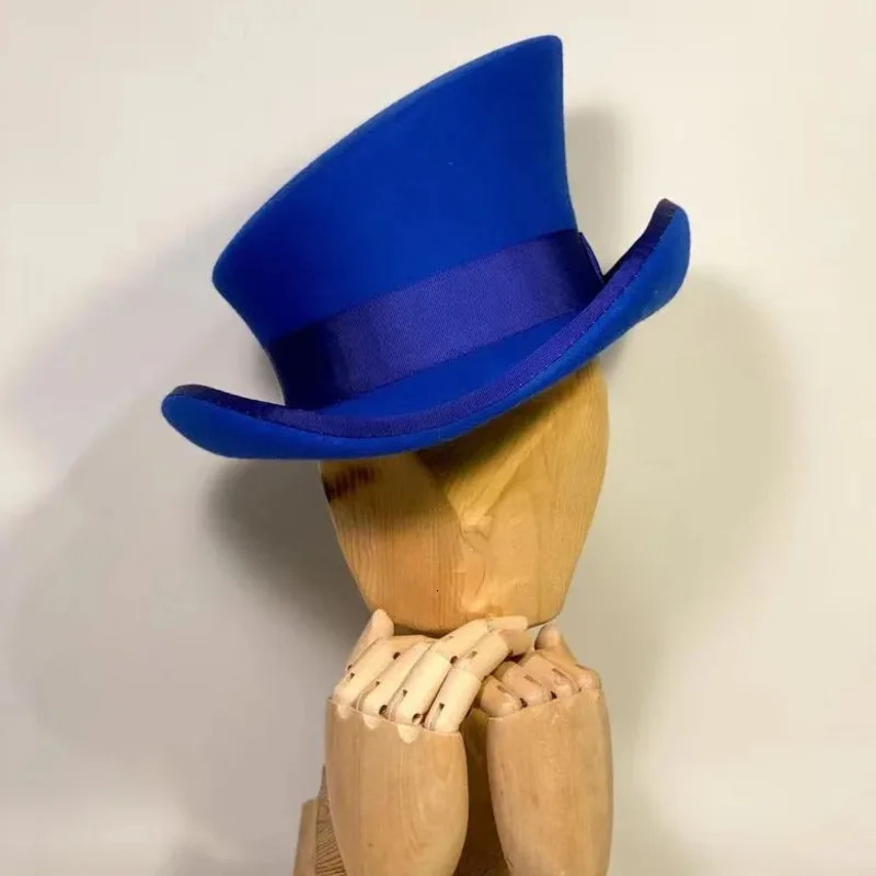 Cashmere hat asymmetrical top hat wool hat womens fashion hat ribbon hat steampunk hat wood clothing hat party hat 241106