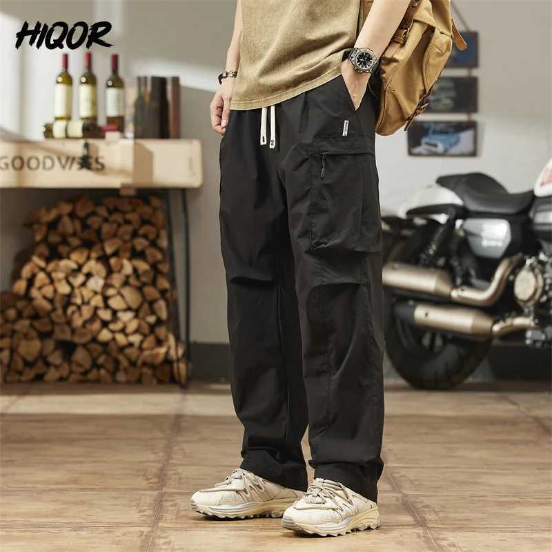 HIQOR Brand Casual Pants Man Summer Multiple Pockets Cargo Pants Y2k Baggy Pants Thin Trousers Outdoor Hiking Workout Streetwear LX241107