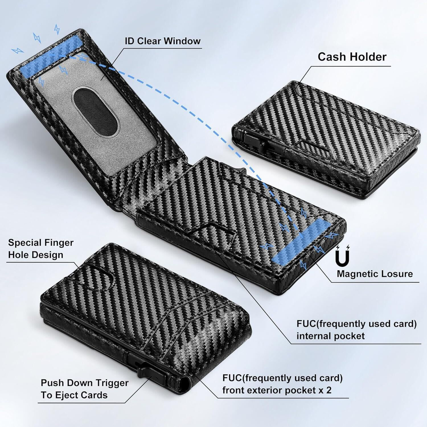 Anti RFID Credit Card Holder Wallets for Men Slim Thin Men Wallet Luxury Bank id Cardholder Case Minimalist Wallet Cartera Black
