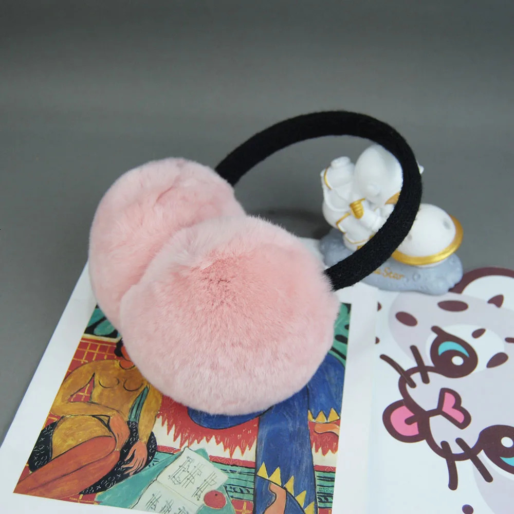 Natural 100% genuine Rex rabbit fur earmuffs for women in winter warm earmuffs for autumn and winter and warm earmuffs for winter 241107
