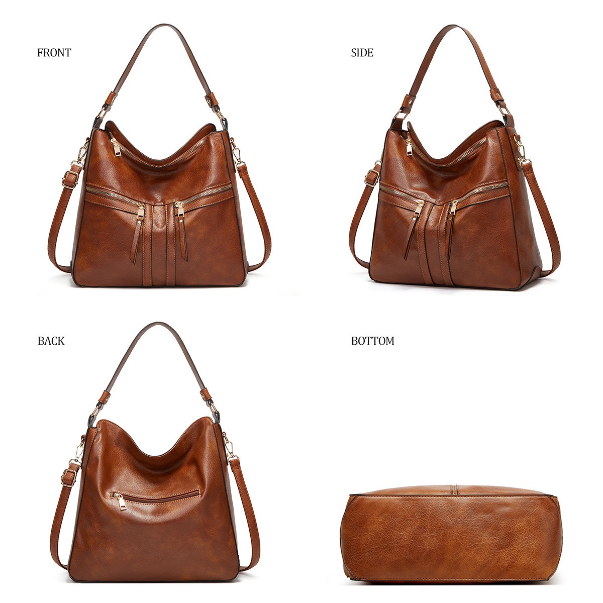 Women's Black Tote Bag New Fashion Simple Large Capacity Shoulder Bag Fashion Versatile Casual Hand Messenger Bag