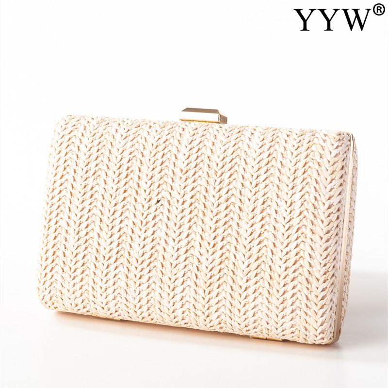 Fashion Clutch Bag Woven Bag Simple Designers Straw Bag Shoulder Bag For Women Ladies Wedding Party Small Purse Handbag Box Bag