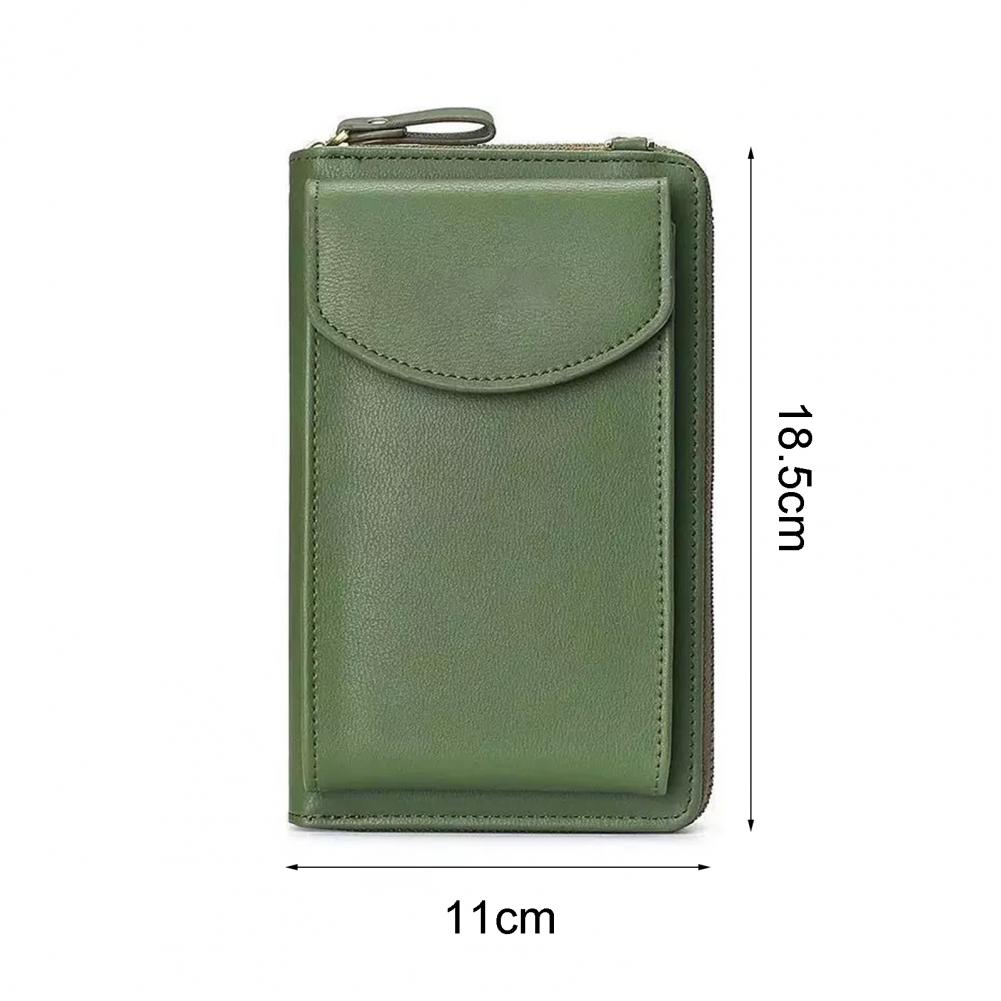 Faux Leather Shoulder Bag Vintage Women Fashion Large Capacity Clutch Phone Handbag Zipper Wallet Bag