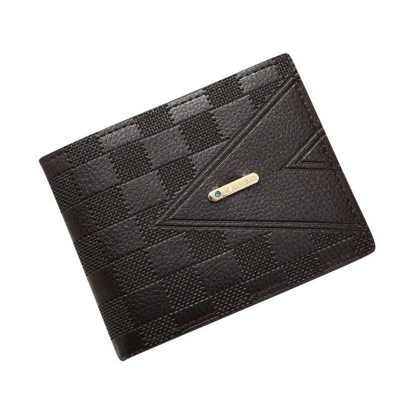 Men's Wallet Short Large Capacity Business Wallet Soft Leather Stitching Folding Coin Purse Multi-Card Credit Card Bag Men