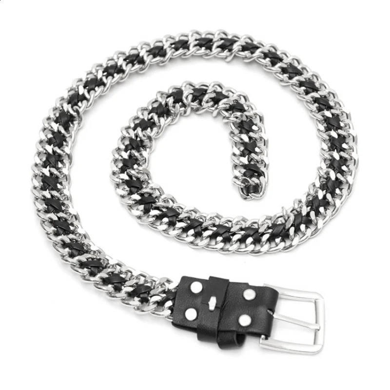 25cm Fashion Metal Womens Belt Decoration Simple Stitching Waist Chain for Women Alloy Braided 240401
