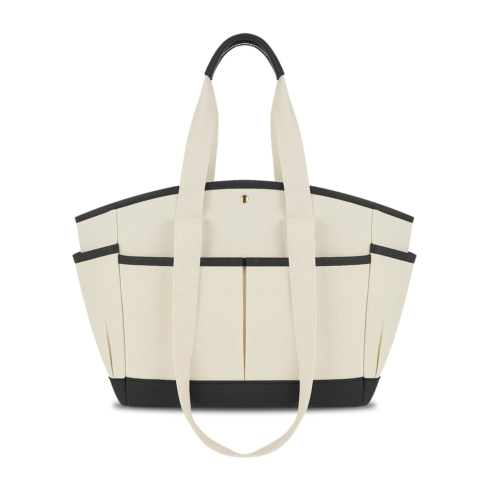 Retro casual canvas handbag spliced colorful thick capacity shoulder bag multi-layer womens shopping bag 241106