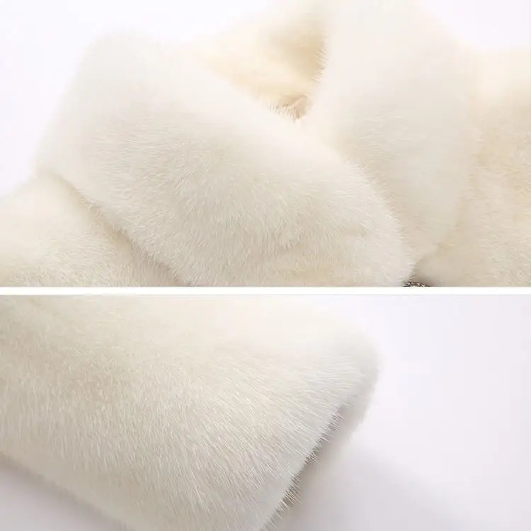 Fur coat winter womens jacket imitating mink fur stand up collar short sleeved casual womens clothing 241107