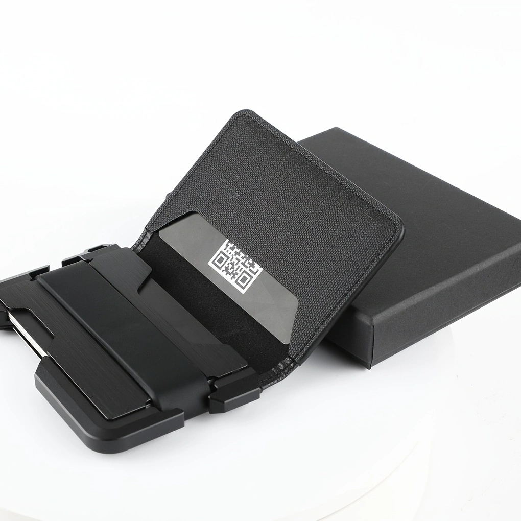 Men Smart Metal EDC Wallets with Genuine Leather and CNC Alum-RFID Blocking Extra Large Capacity Dapper Design Bifold Stylish