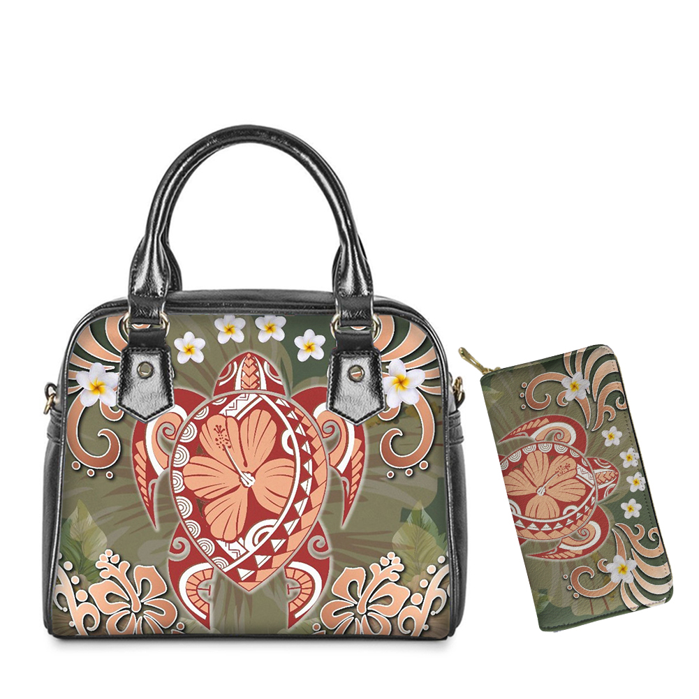 Noisydesigns Tropical Hawaiian Sea Turtles Pattern PU Leahter Crossbody Messenger Bag Sets Girls Plumeria Flowers Trendy Bolsa