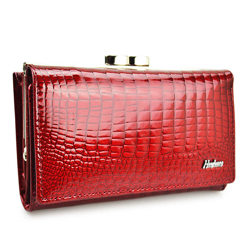 HH Women Luxury Brand Fashion Genuine Leather Fashion Short Wallet Female Alligator Hasp Lady Coin Purses Small Wallets