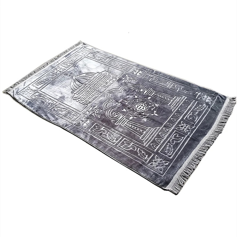 Prayer Rug Sajjadah Embroidery Islamic Muslim Tassel Tapestry Decoration Janamaz Eid Gift Super Soft Thin Mat 110x65cm 241107