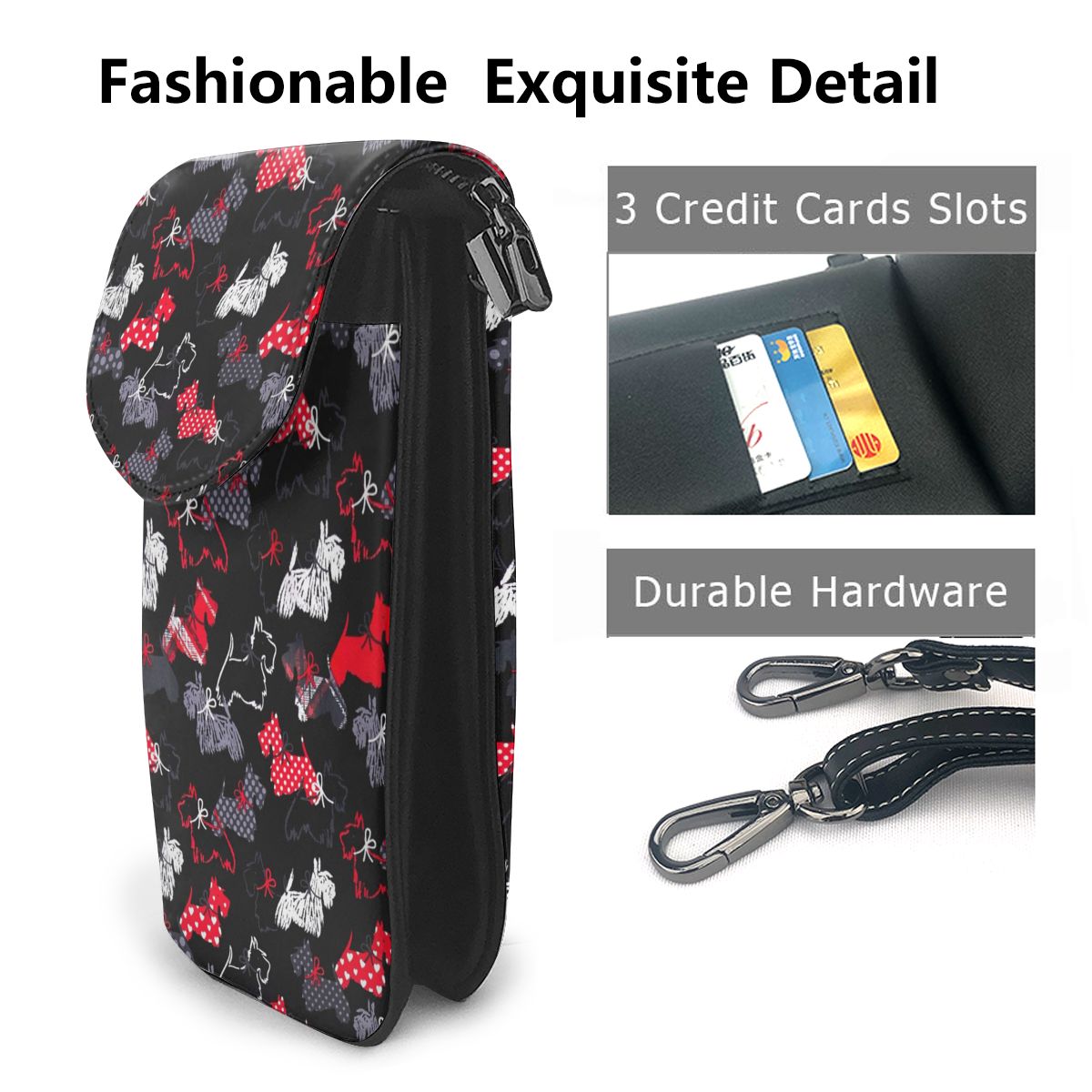 Westie Print Mini Purses And Handbags Scottie Terrier Phone Bags Leather Messenger Pouch Female Crossbody Shoulder Bag For Women