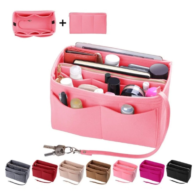 Purse Insert, Felt organizer with zipper,Bag in bag, Handbag Organizer Insert Bag Women Nylon