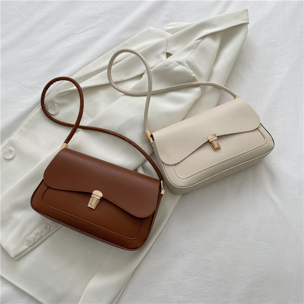 Women Versatile Armpit Bag PU Leather Minimalist Shoulder Bag Solid Color Leisure Underarm Bag Daily Bag for Ladies