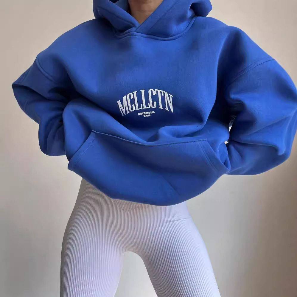 New women's casual and fashionable letter printed multifunctional top, long sleeved hooded sweater, designer trendy hoodie