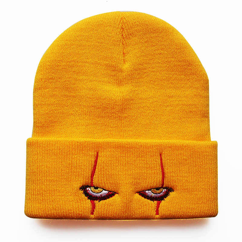 High quality design, men and women Scary Horror Joker Eyes Warm Pullover Hip Hop Knitted Hat
