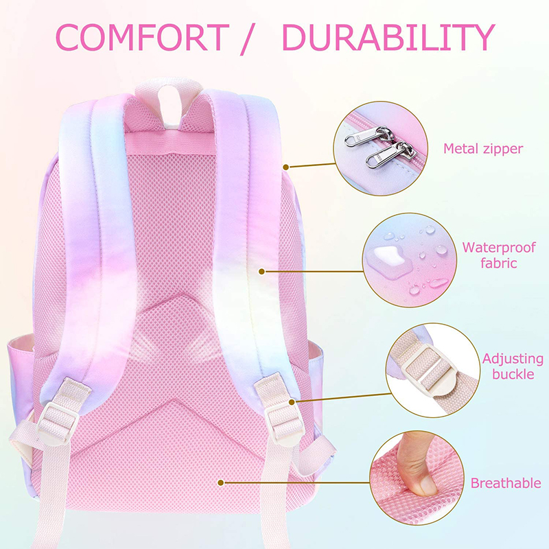 Cute Primary Girl Backpack Set Child Schoo Bag Korean Princess Waterproof Backpack For Teenager Lunch Boxes For Girls
