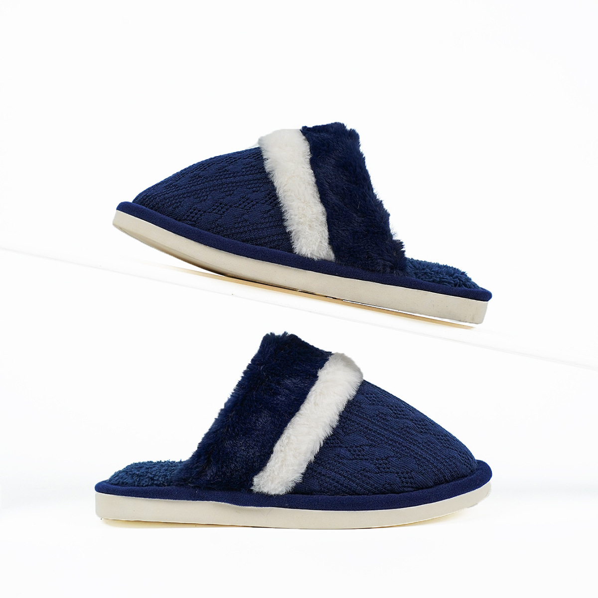 Men's and Women's Winter Home Warm Plush Thick Soled Cotton Slippers.