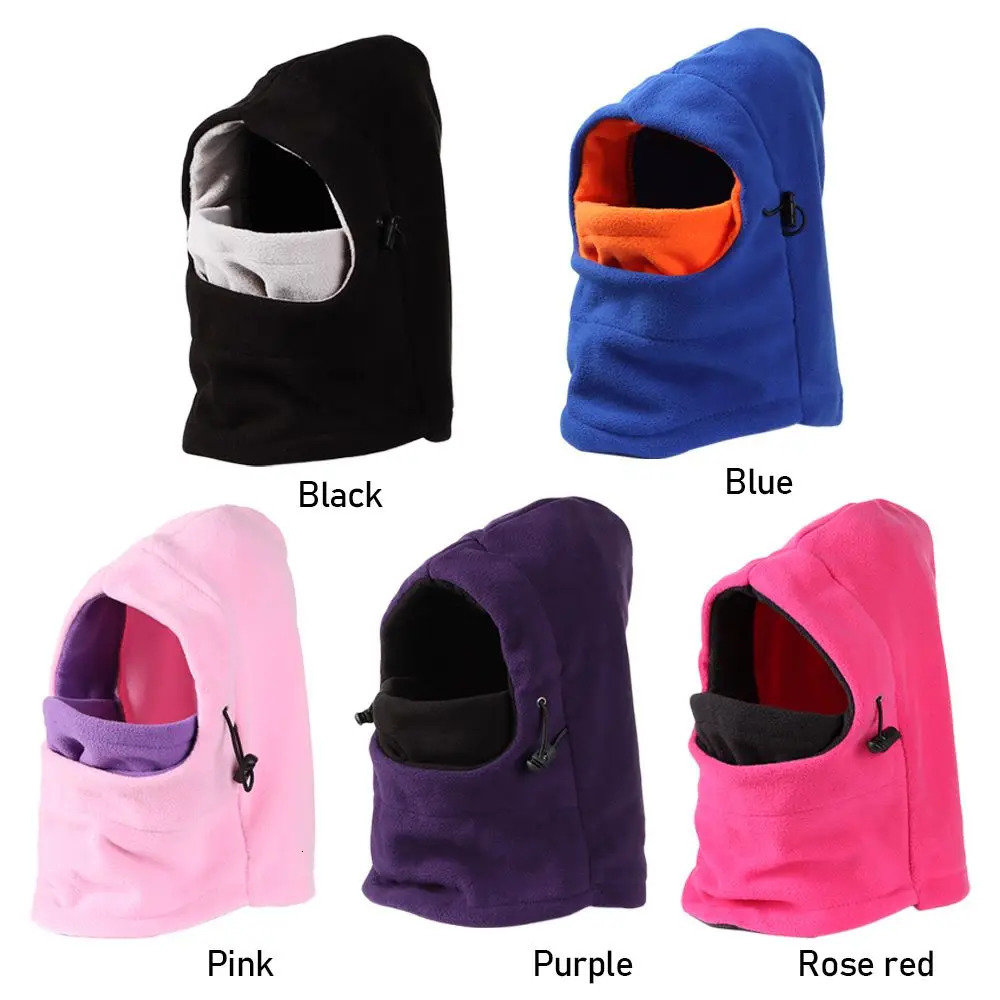 1pc Thermal Neck Warm Full Face Ski Mask Hood Cap Kids Winter Fleece Balaclava Hat Boys Girls Children Cap 241107