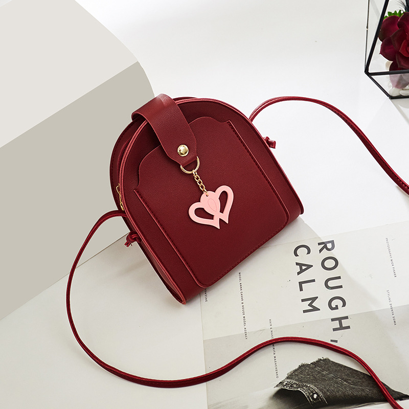 Women Messenger Bags Lovely Heart Pendant Girls Shoulder Crossbody Bag Soft Single Strap Fashion Lady Party Small Phone Bags