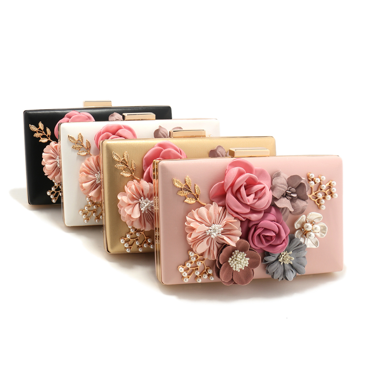 Women's Evening Dress Fashion Cute Girl Women's Designer Wallet With Pearl Handbag Spring Sparkling Pink Shoulder Badge