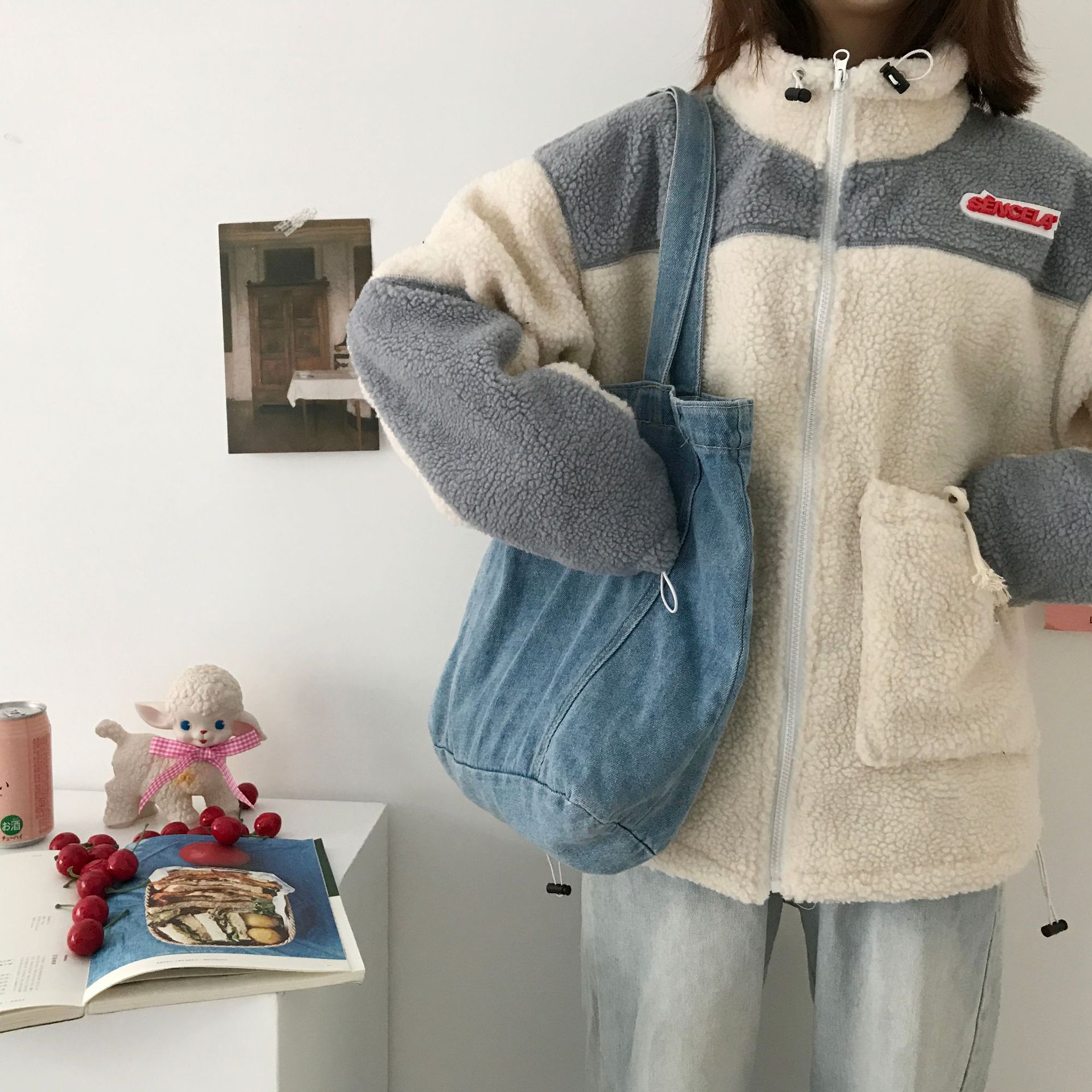 New Design Women Denim Shoulder Bag Girls Light Blue Canvas Cloth Handbag Female Shopping bag Lady School Books Bag Casual Totes