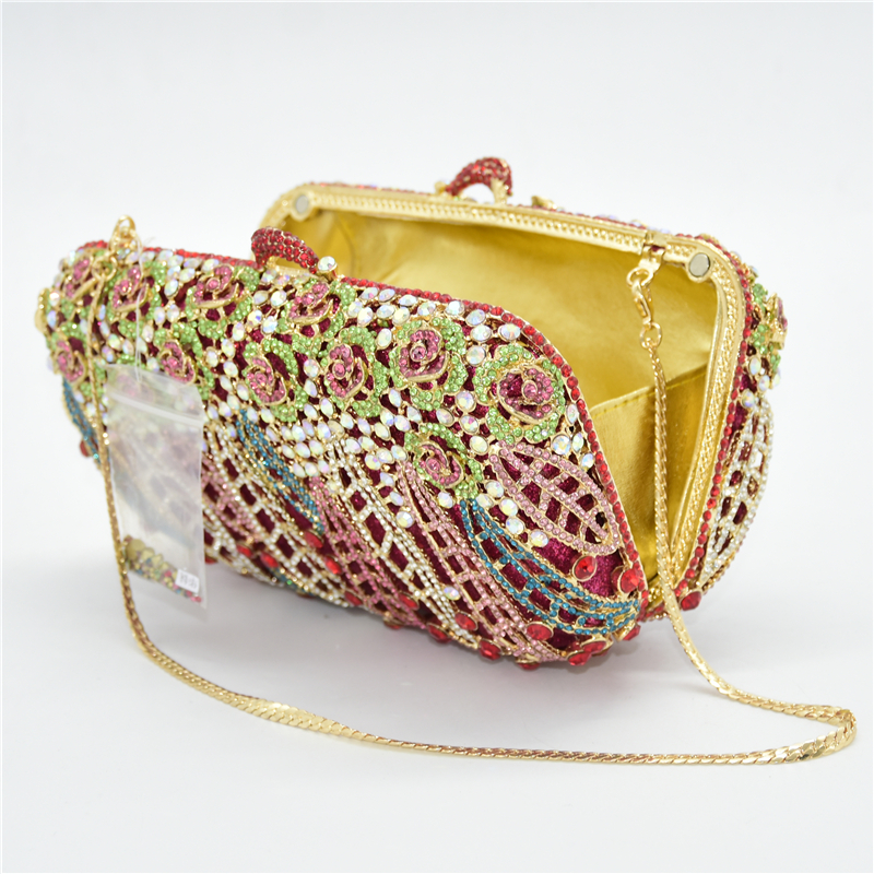 Women Diamonds Clutches Rhinestone Bag Flower Crystals Clutch Luxury Crystal Clutches African Bridal Wedding Party Purses Bags