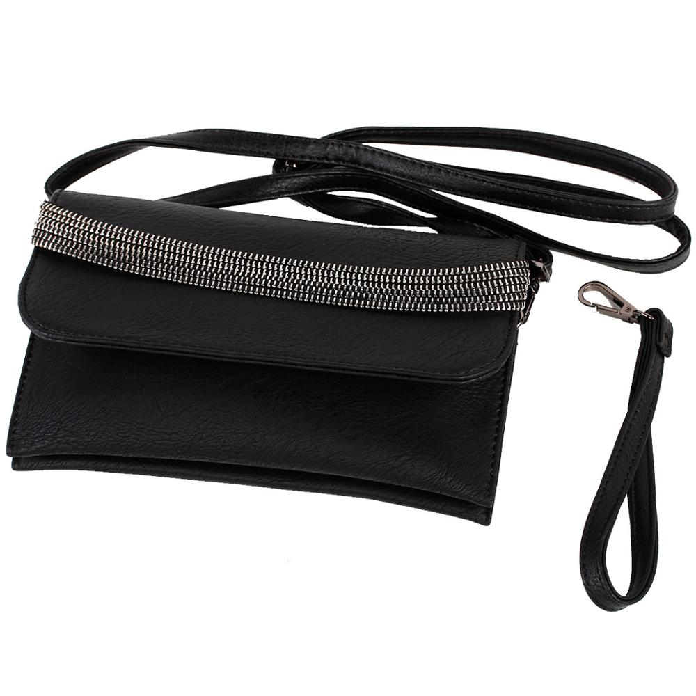 FB90011 Show Story Women's Girls Punk Black/Red Zip Fashion Outdoor Crossbody Bag Handbag