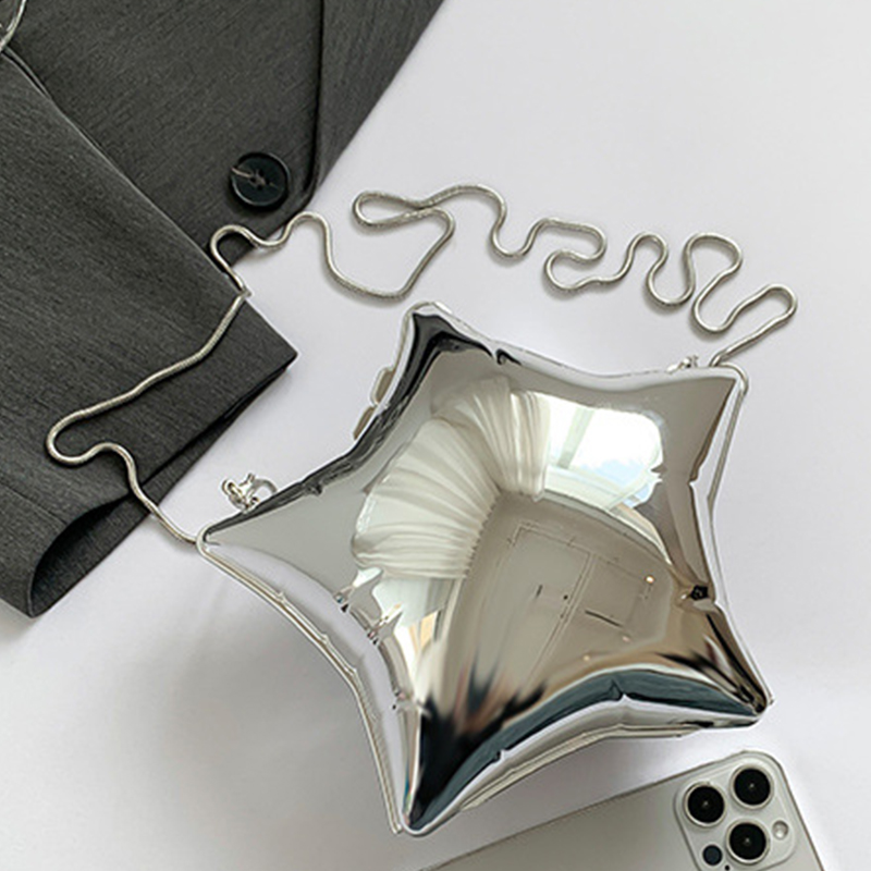 1PC Fashion Acrylic Shiny Balloon Star Crossbody Bag For Women Party Shoulder Bags Ladies Luxury Handbag High Qaulity 2024