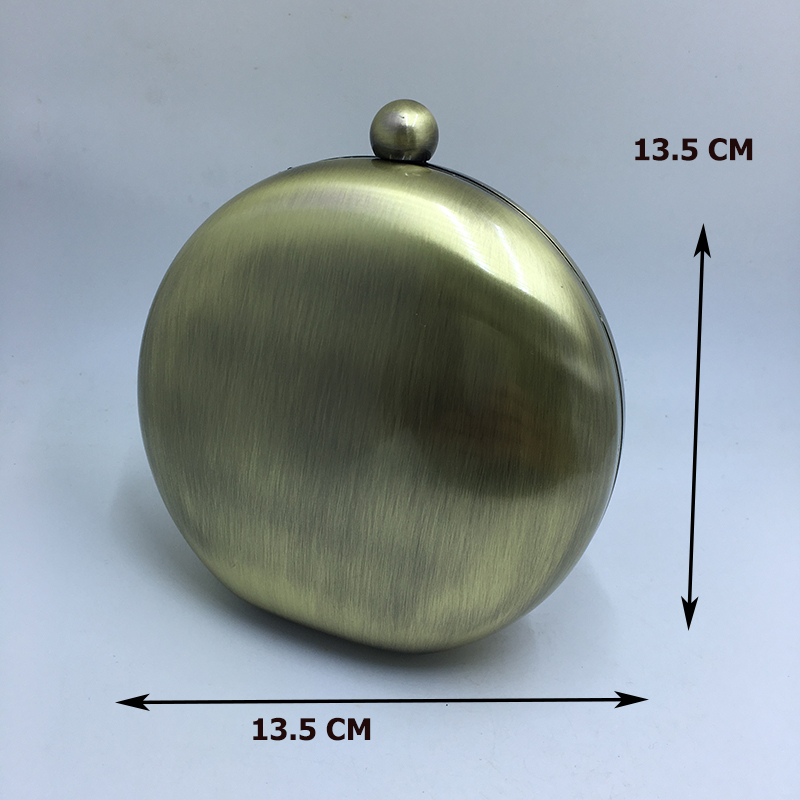 NUPHIA Round Ball Shape Metal Box Clutches and Evening Bags for Party Prom Bronze Silver Black Gold
