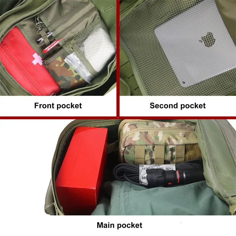 60L mens tactical backpack Molle hiking bag outdoor waterproof sports travel bag camping hunting Rucksack 241106