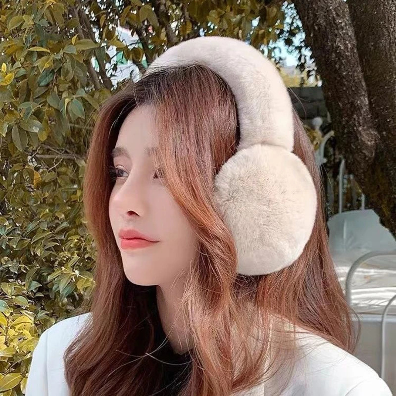 Winter Womens Earrings Soft and Warm Cable Fur Real Rex Rabbit Earrings Cold Weather 241107