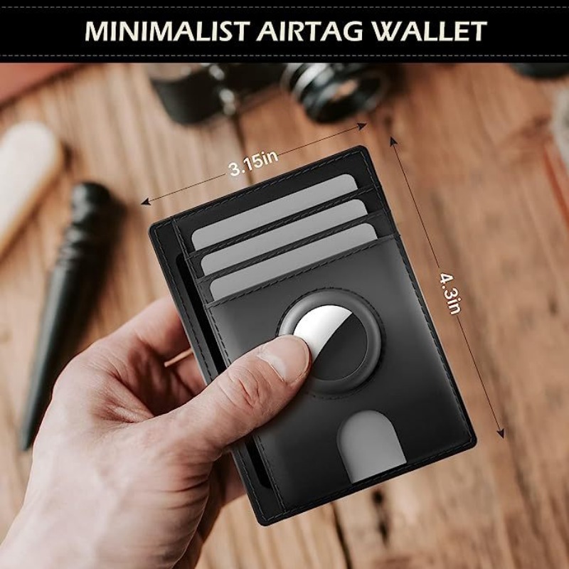 Mens Airtag Card Wallet Leather RFID Anti-theft Slim ID Credit Card Case Fashion High Quality Money Bag Travel Accessories 2023