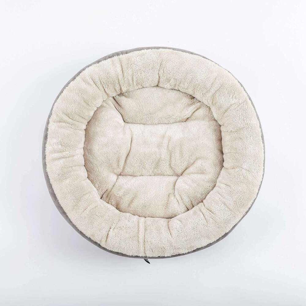 Love's cabin Round Donut and Cushion Bed, 20in for Cats or Small Dogs, Anti-Slip Water-Resistant Bottom, Super Soft Durable Fabric Pet Beds, Wash