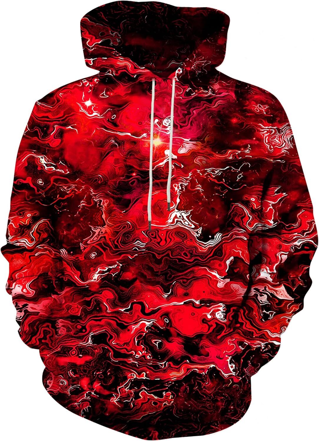 Hoodie for Mens Womens Unisex 3D Printed Hoodies Graphic Pullover Hooded Sweatshirt for Men Women Graphic Cool red pattern