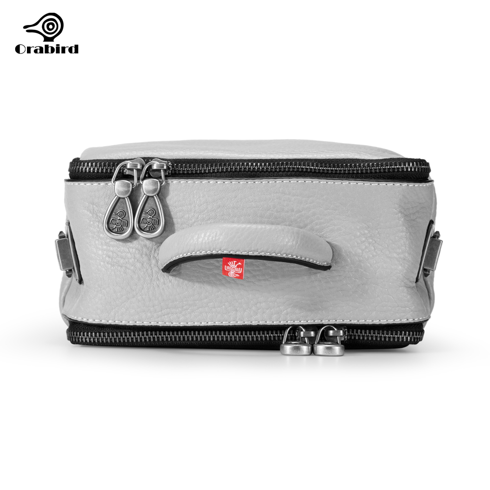 Orabird Casual Crossbody Square Bags Ladies Soft Cowhide Genuine Leather Both Sides Zipper Women's Shoulder Handbags