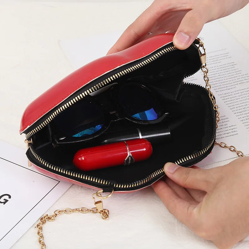 Luxury Designer Women Bags 2024 New Lip Print Women's Shoulder Bag Solid Zipper Messenger Bag Trend Brand Pure Color Handbag