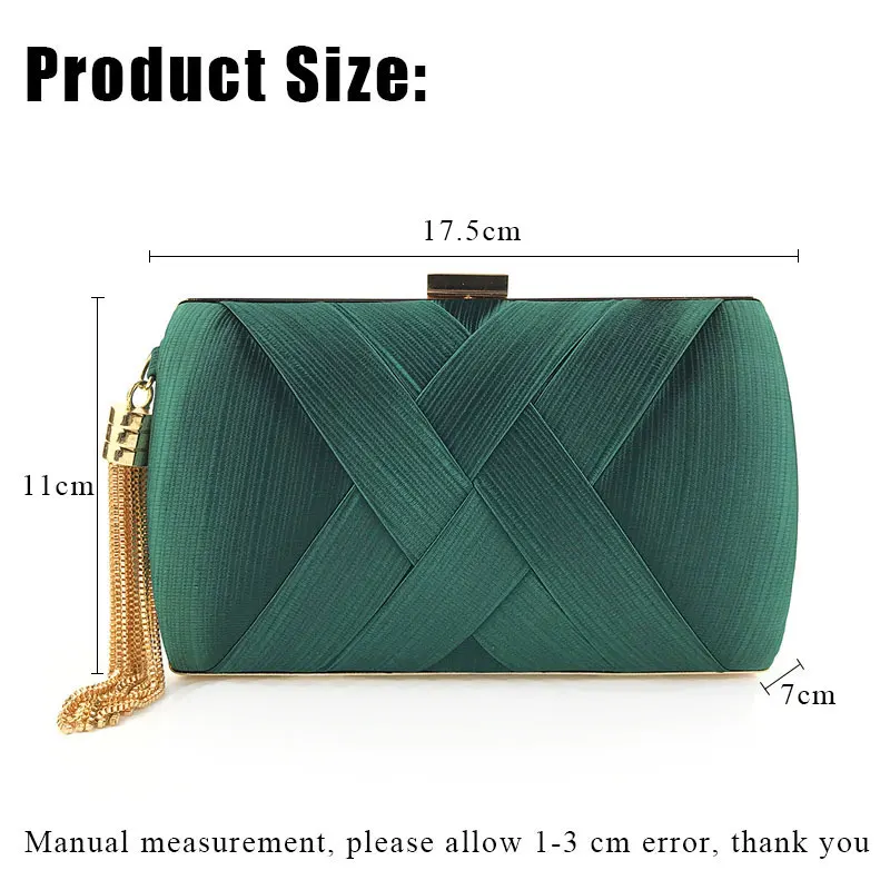 YoReAi 2021New Wallet Stylish Dinner Bag Evening Luxury Women Bridal Party Prom Golden Tassel Wedding Clutch Purse Silk Handbag