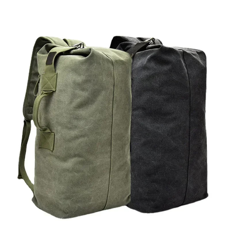 Large capacity travel climbing bag tactical backpack womens backpack canvas bucket shoulder sports bag 241106