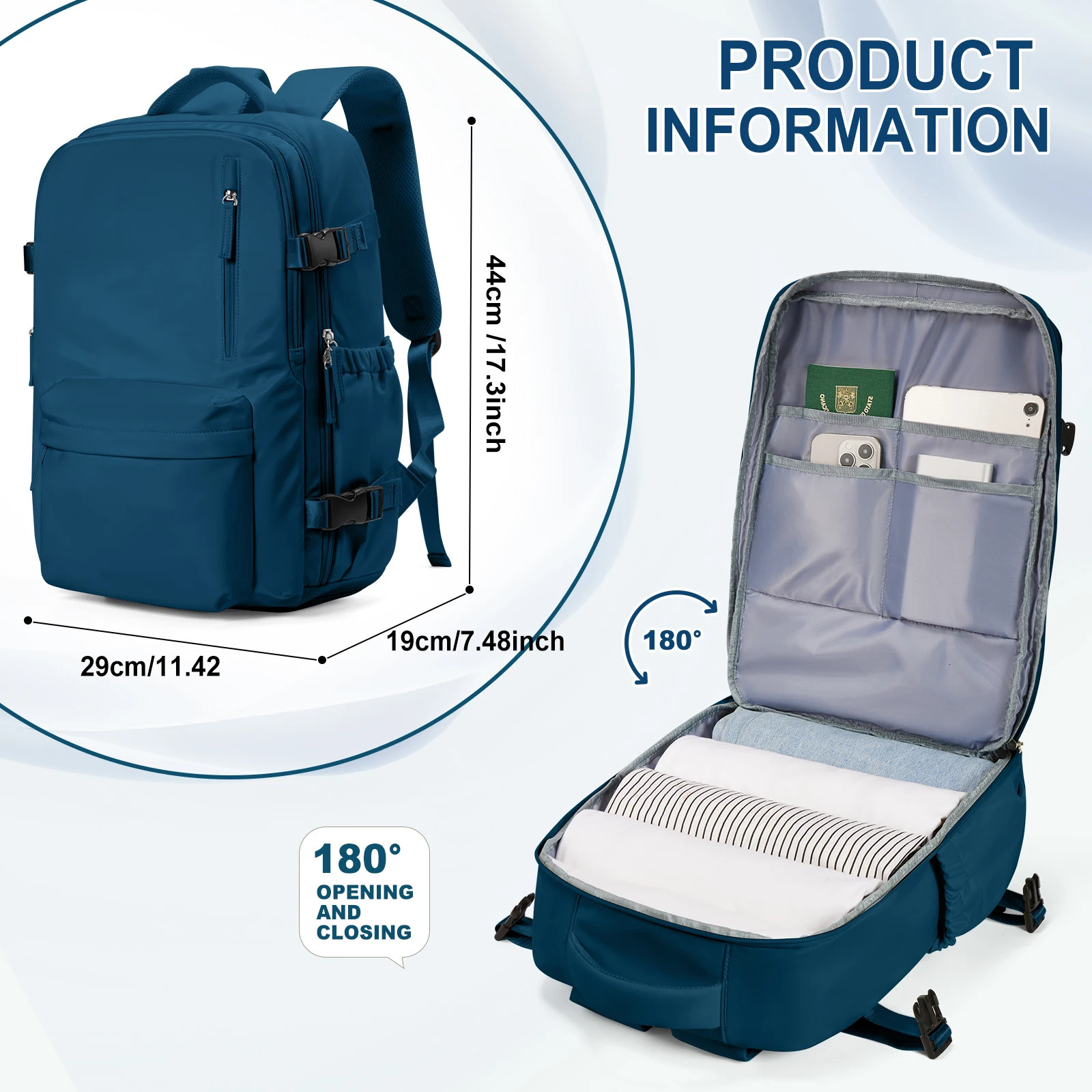 Womens aviation travel backpack personal belongings bag aviation cabin bag waterproof laptop backpack college leisure school backpack 241106
