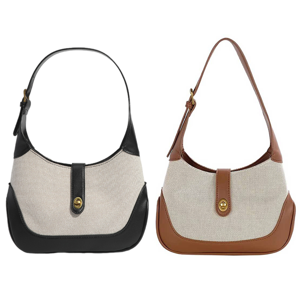 Women Vintage Shoulder Bag Contrast Color Tote Dumpling Bag Trendy French Underarm Bag Top Handle Bag Daily Dating Purse