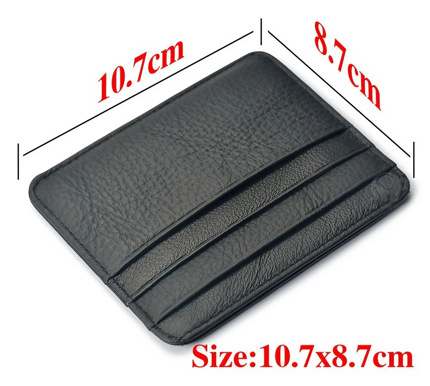 Genuine Leather ID Pocket Bank Credit Card Case Stonego Thin Wallet Cash Cards Pack Bus Holder 1PC 241029
