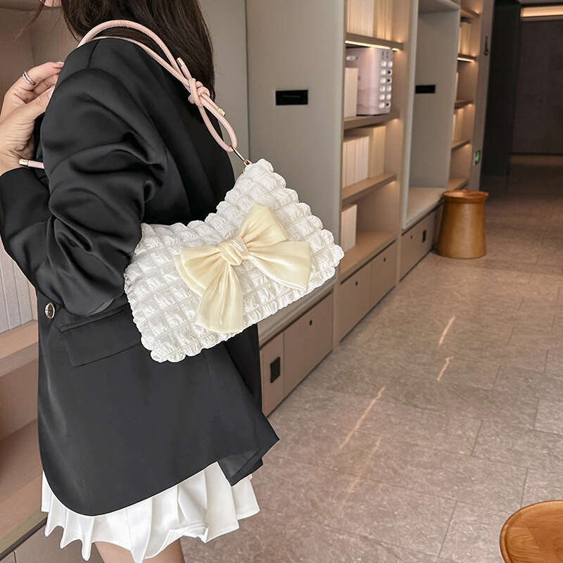 Women's 2023 Summer New Korean Bow Underarm Minimalist Fashion Casual Shoulder Bag
