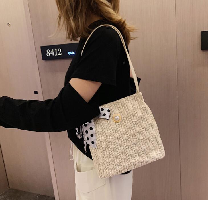 2020 Korean summer new straw bag small fresh simple fashion shoulder bag woven women bag